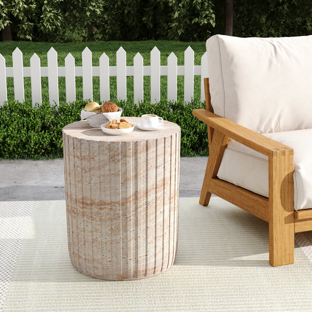 Halona Round Magnesium Oxide Outdoor Side Table